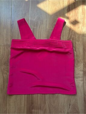Vintage Hot Pink Pleated Strap Tank Top